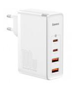 Мережевий зарядний пристрій Baseus GaN2 Quick Charger 100W 2 USB + 2 Type-C (CCGAN2P-L02), White