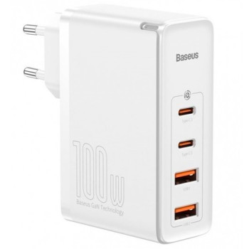 Сетевое зарядное устройство Baseus GaN2 Quick Charger 100W 2 USB + 2 Type-C (CCGAN2P-L02), White