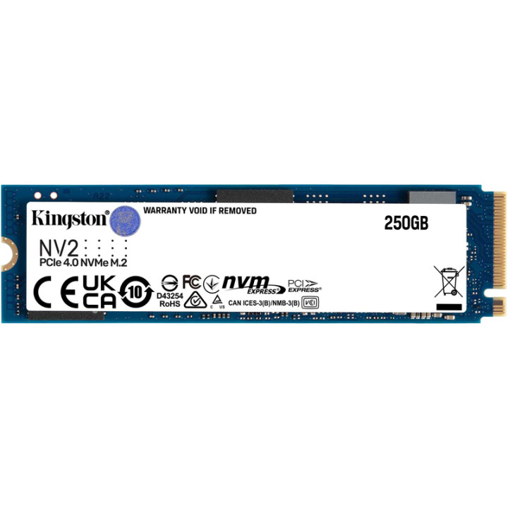 Внутренний SSD-накопитель M.2 Kingston NV2 250Gb 2280 (SNV2S/250G/PCIe 4.0/3D NAND TLC)