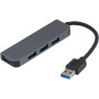 USB HUB адаптер BYL-2013U Metal 4-in-1 USB (4x USB 3.0/2.0), Grey