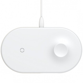Беспроводное зарядное устройство Baseus Smart 2 в 1 (WX2IN1-02), White