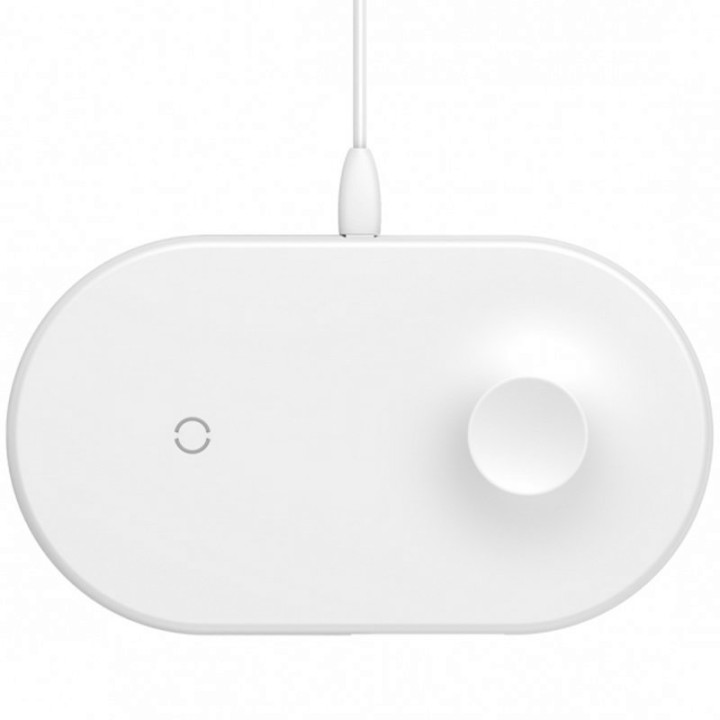 Беспроводное зарядное устройство Baseus Smart 2 в 1 (WX2IN1-02), White