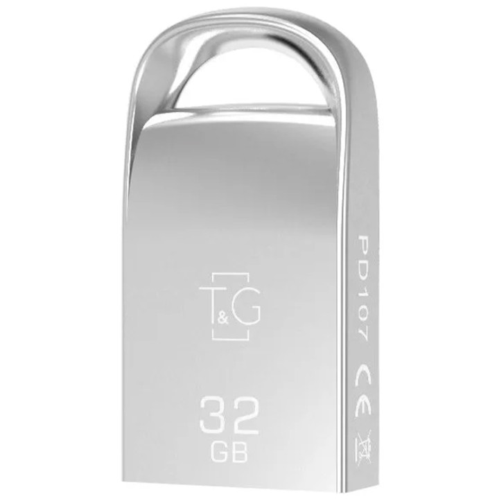 USB-флешка T&G Short 107 32Gb Metal, Silver