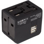 Мережевий зарядний пристрій XO WL01 2USB / UK / EU / US 1500W, Black