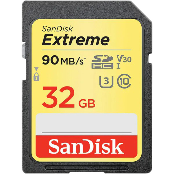 Карта пам'яті SDHC SanDisk Extreme 4K V30 32Gb (90Mb/s, 600x) (UHS-1 U3) Class 10