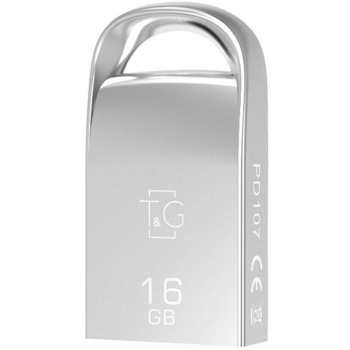 USB флешка Flash T&G 16Gb Short 107, Metal Silver