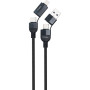 Кабель USB Gelius OpenX GP-UCN017 4in1 100W Lightning / Type-C / USB, Black
