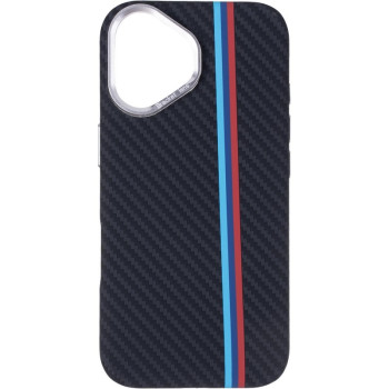 Чехол Carbon Case Camera Stand MagSafe для iPhone 17, Charcoal Classic Stripes