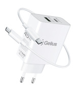 Мережевий зарядний пристрій Gelius X-Duo PRO GP-HC053 Type-C PD 45W USB QC 3.0, White