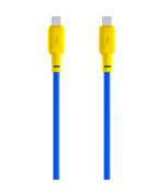 USB Cable Gelius Full Silicon GP-UCN001 Type-C to Type-C, Yellow / Blue