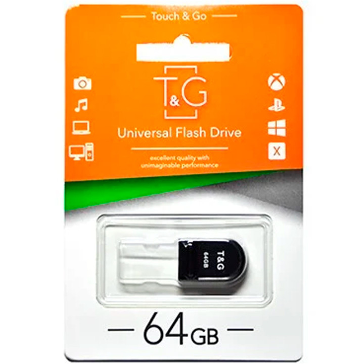 USB Flash T&G 64Gb Shorty 010, Black