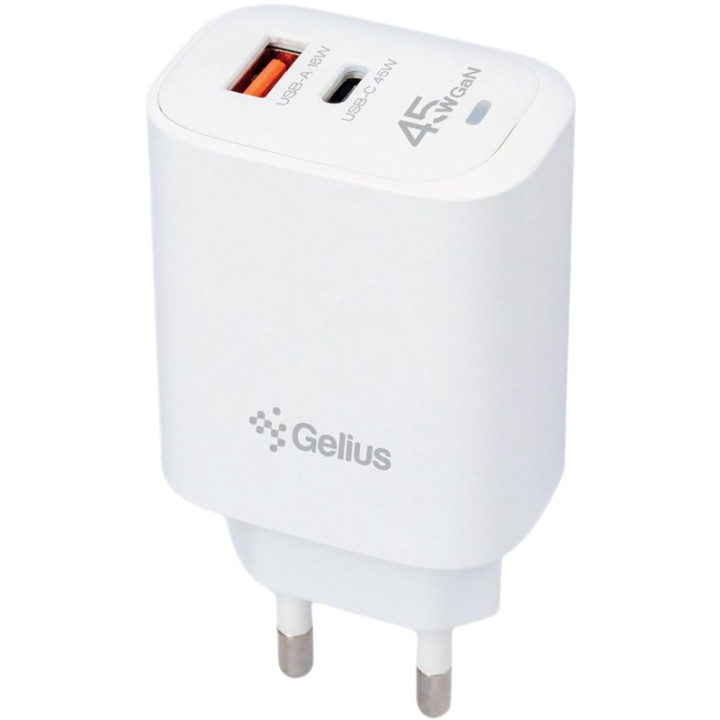 Сетевое зарядное устройство для Gelius Stratus GP-HC068 Type-C / 1USB 45W, White