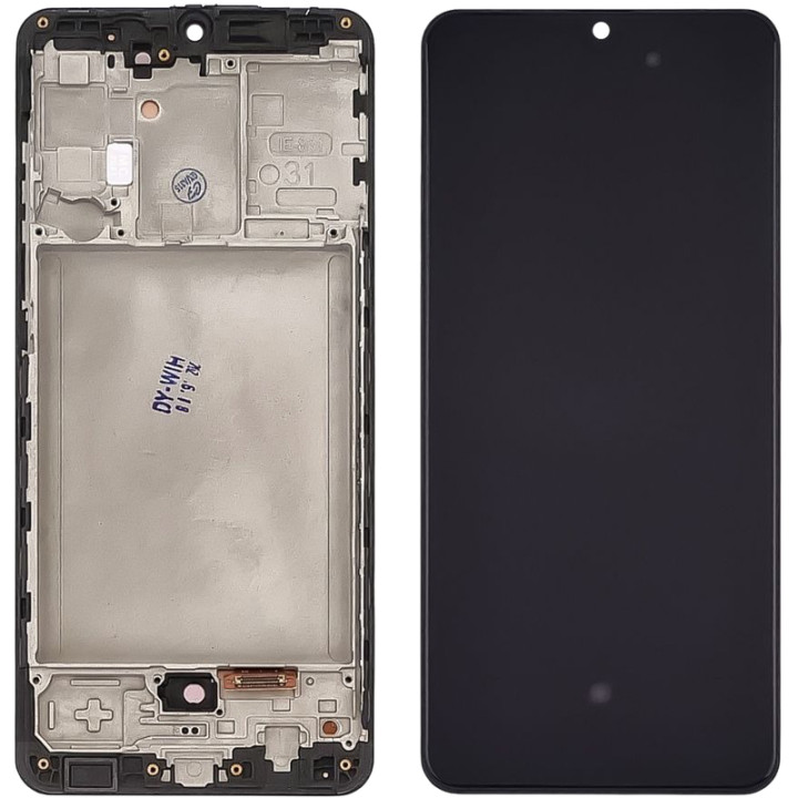 Дисплейний модуль/екран (дисплей + Touchscreen) для Samsung A31 2020 (A315) з рамкою (OLED) Широкий обідок, Black