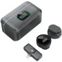 Бездротовий петличний мікрофон XO MC-12 із шумопоглинанням Type-C / Lightning 600mAh, Black