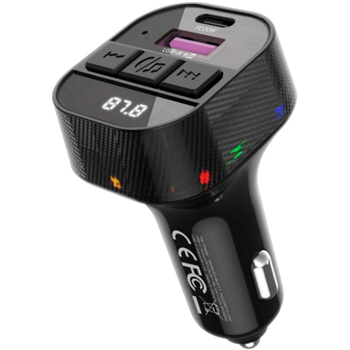 Автомобільний FM-модулятор XO BCC17 USB / Type-C PD30W, Black