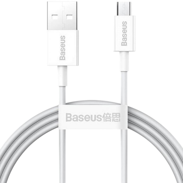 USB кабель Baseus Superior Series MicroUSB 2A (CAMYS-02) 1m, White
