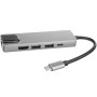 USB Hub адаптер BYL-2007 Metal 5-in-1 Type-C (Type-C PD, USB 3.0/2.0, HDMI, RJ45 Ethernet), Grey
