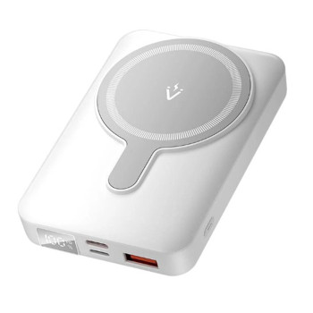Power Bank Vention Magnetic Wireless LED Display PD22.5W / QC3.0 10000 mAh, White