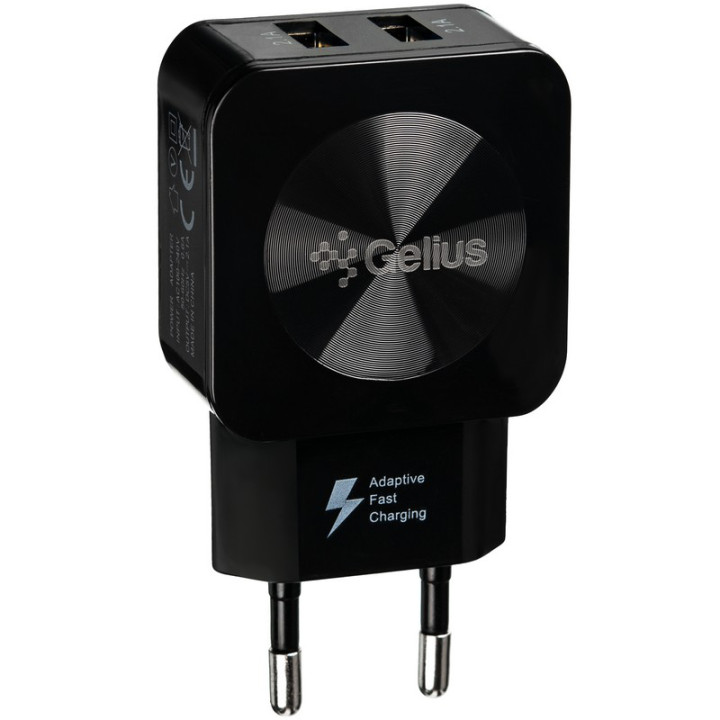 Зарядний пристрій Gelius Ultra Prime GU-HC02 USB 2.1A Кабель Lightning, Black