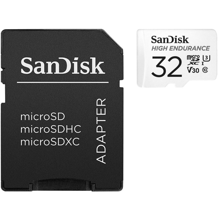 Карта памяти microSDXC SanDisk High Endurance V30 32Gb (R100Mb/s) (Class 10) (UHS-1 U3) + Adapter SD