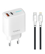 Мережевий зарядний пристрій Gelius Radiance GP-HC058 PD25W / QC3.0 3.6A cable Type-C to Lightning, White