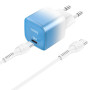 Мережевий зарядний пристрій Hoco C101A PD 20W + кабель Type-C to Type-C Ice Blue