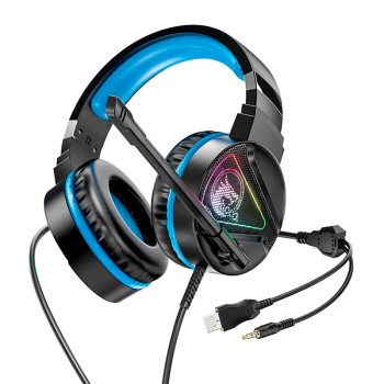 Полноразмерные игровые наушники Hoco W104, Drift Blue