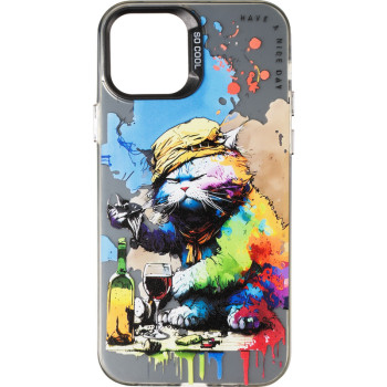 Чохол накладка Gelius Case (PC+TPU) для Apple iPhone 12 / 12 Pro, Drunk Cat