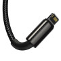 USB Cable Baseus Tungsten Gold One-for-three USB to M+L+C 3.5A (CAMLTWJ-01) Black 1.5m