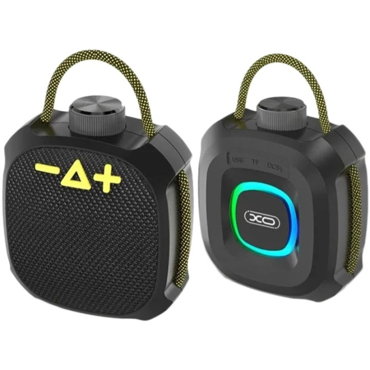 Портативная Bluetooth колонка XO F77 с RGB подсветкой IP66 1200mAh, Black