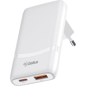 Мережевий зарядний пристрій Gelius VoltX GP-HC067 GaN USB / Type-C 65W, White