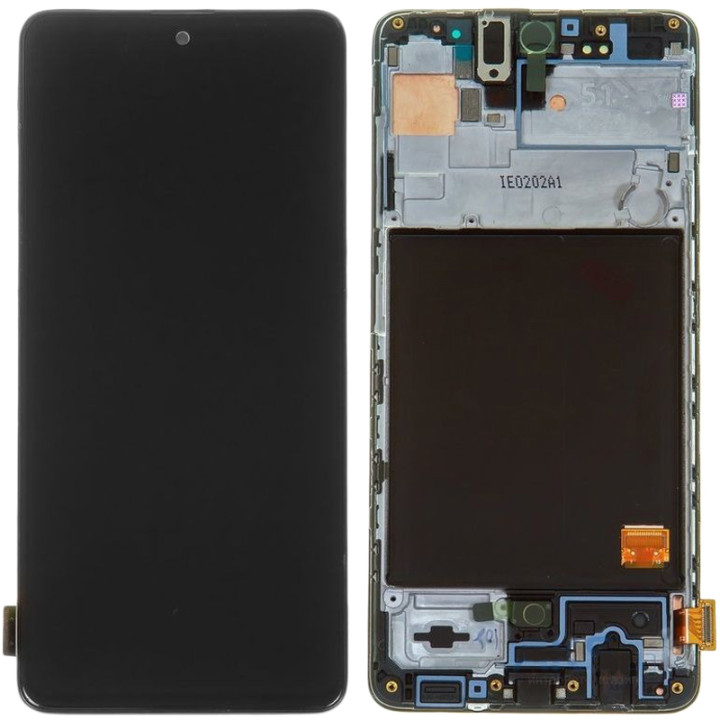 Дисплейный модуль / экран (дисплей + Touchscreen) c рамкой для Samsung Galaxy A51 2020 (A515), Black