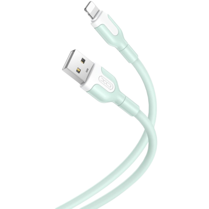 Data - кабель XO NB212 USB - Lightning 2.1A 1m, Green