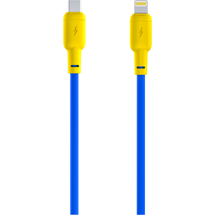 USB Cable Gelius Full Silicon GP-UCN001 Type-C to Lightning, Yellow / Blue