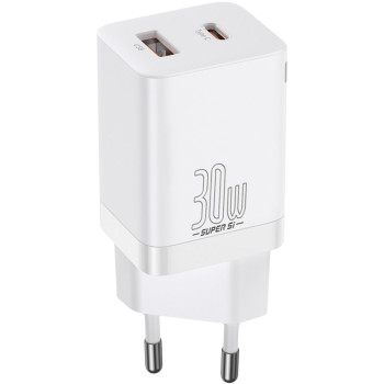 Автомобільний зарядний пристрій Baseus Super Si Pro QC3.0 USB Type-C 30W 3A CCSUPP-E02, White