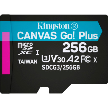 Карта памяти microSDXC KIngston Canvas Go Plus UHS-1 U3 (R-170Mb/s, W90Mb/s), 256Gb