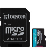 Карта памяти KIngston Canvas Go Plus microSDXC 256Gb (UHS-1 U3) (R-170Mb / s, W90Mb / s) + Adapter SD, Black