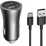 Автомобильное зарядное устройство Baseus Golden Contactor Pro USB 40W 3A USB to Type-C 1m, Dark Grey