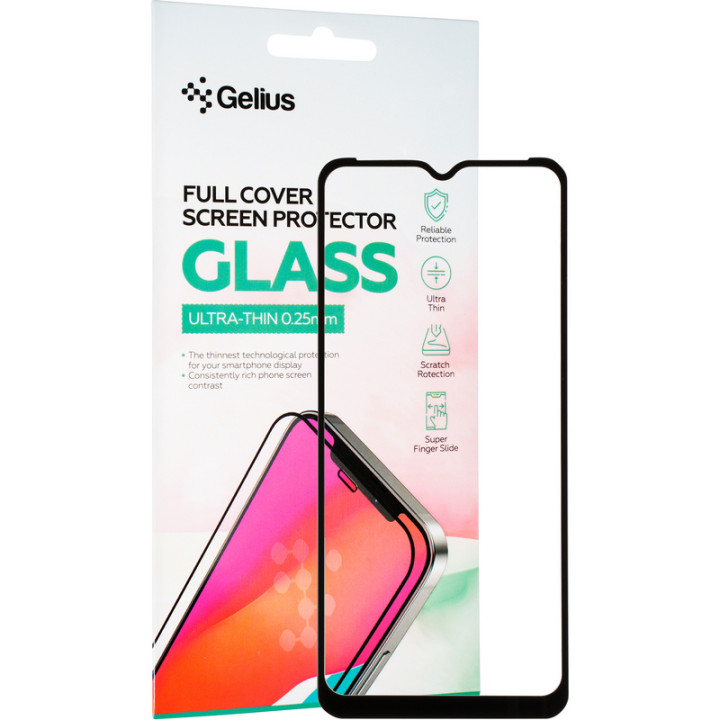 Защитное стекло Gelius Full Cover Ultra-Thin 0.25mm для Realme C21 / C21Y / C25, Black
