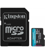 Карта памяти microSDXC Kingston Canvas Go Plus A2 V30 64Gb (UHS-1 U3) (R-170Mb/s) + Adapter SD