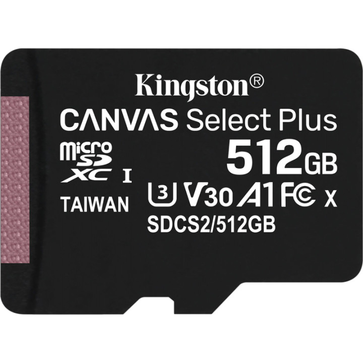 Карта памяти SDXC KIngston Canvas Select Plus (UHS-1 U1) (R-100Mb/s) 512Gb