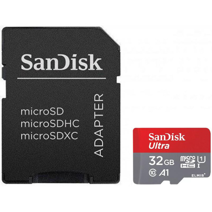 Карта пам'яті SanDisk Ultra microSDHC 32Gb (100Mb/s) (UHS-1) + Adapter SD