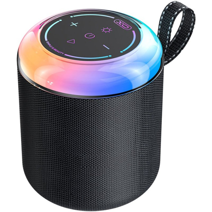 Портативная Bluetooth колонка XO F67 с RGB подсветкой 1800mAh, Black