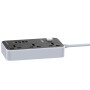 Удлинитель сетевой LDNIO SC3412 3 USB 1 Type-C, 3 розетки 2 м, Black-Grey