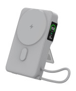 Внешний аккумулятор Power Bank Gelius Fluxen GP-PBW120 с беспроводной зарядкой Qi2 15W 10000mAh, Grey