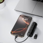 Зовнішній акумулятор Power Bank XO PR281 з ліхтариком та кабелем Type-C to Lightning 5000mAh, Black