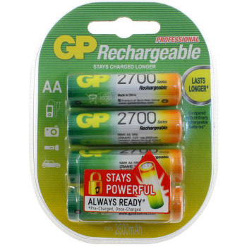 Аккумуляторная батарейка AA (R-6) GP 2700 mAh (270AAHC-UC4)(4шт на блистере)