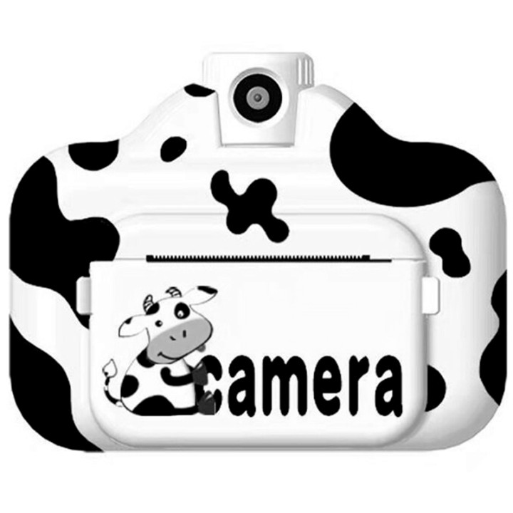 Дитячий фотоапарат із печаткою Ч/Б фото F-11SD (COW), White-Black