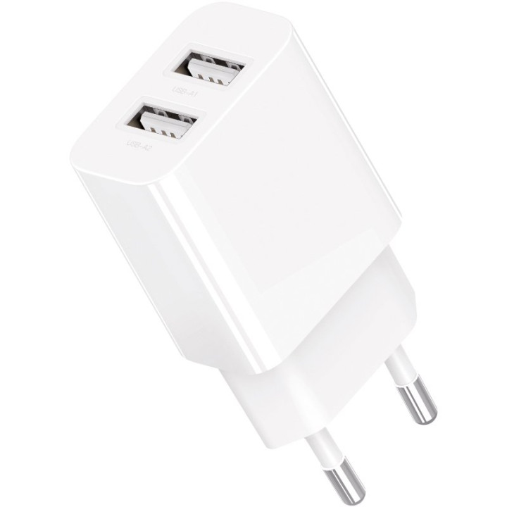 Сетевое зарядное устройство Gelius Simple GP-HC059 2.4A Cable USB to Type-C, White