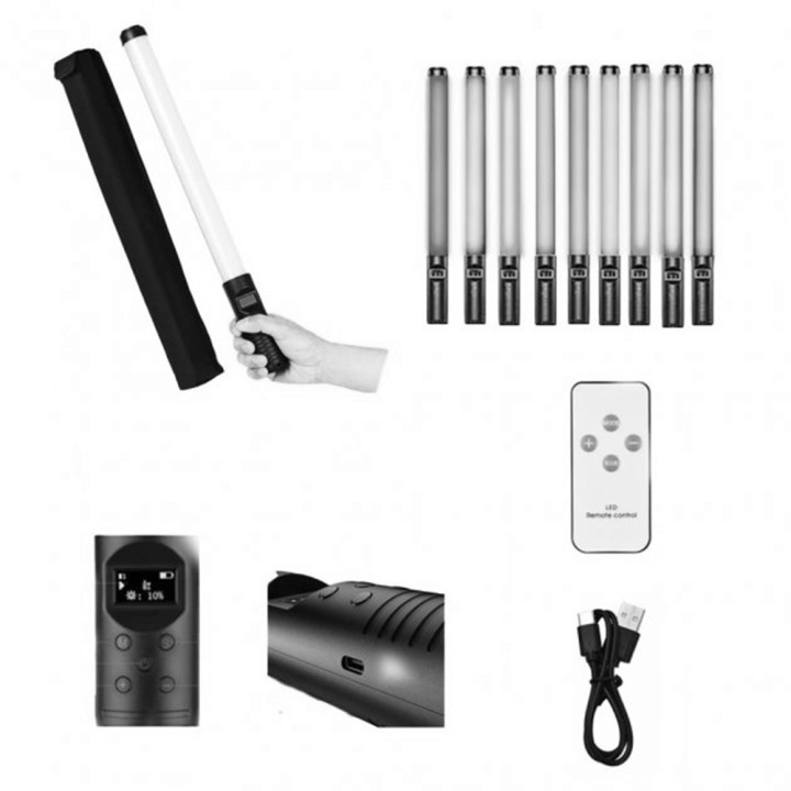 Лампа Led Stick RGB різнокольорова палка-меч для фото и відео з пультом, Black